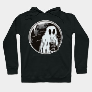 Spooky Moon Ghost drink Coffee Hoodie